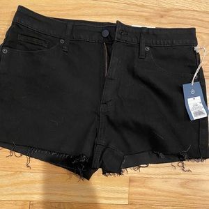 Black denim shorts